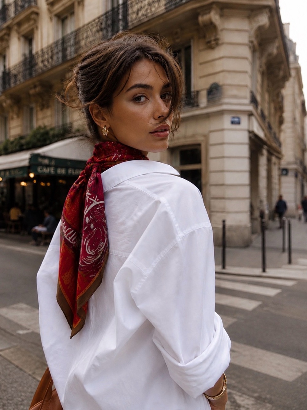 Vintage Oscar de la Renta Silk Scarf Red